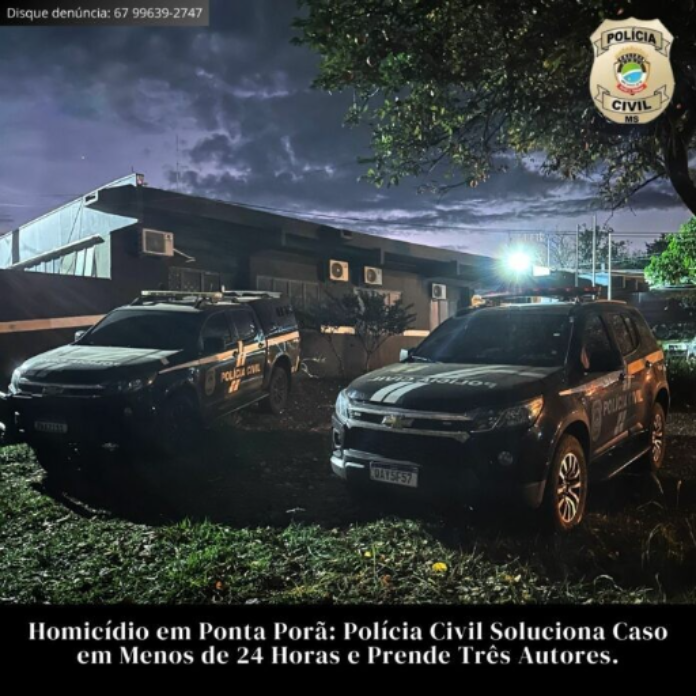 Homicidio en Ponta Porã: Policía Civil resuelve caso en menos de 24 horas y arresta a 03 supuestos autores