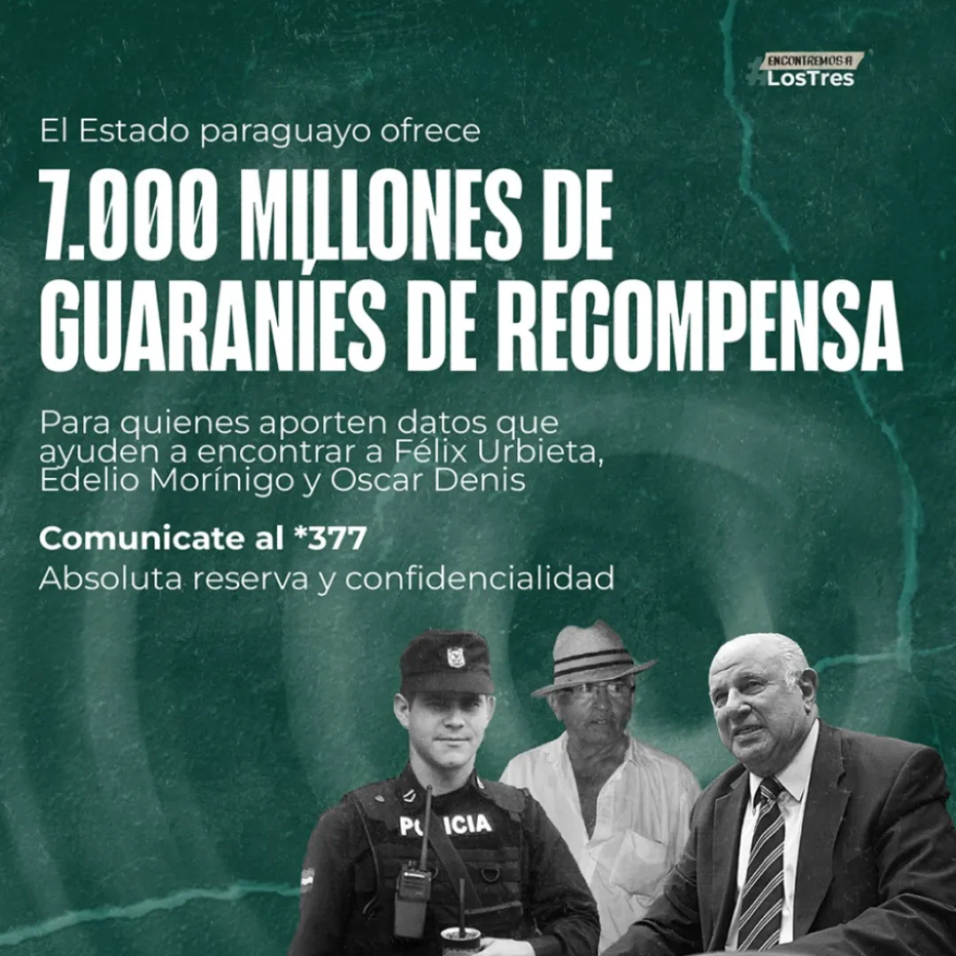 Gobierno ofrece millonaria recompensa para hallar a secuestradores