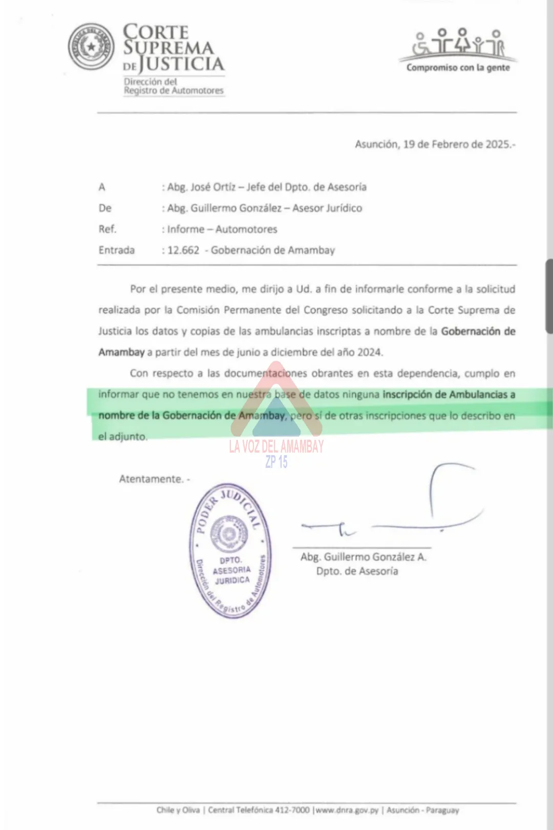 Ambulancias compradas supuestamente por la Gobernación no están registradas en el R.U.A 